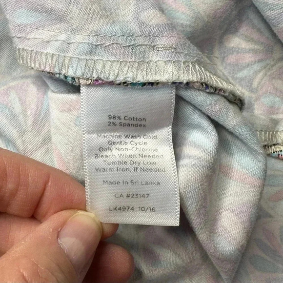 Talbots Women’s Geometric Skirt 4 Pink Blue Pencil Back Zipper Pockets Unlined - Picture 8 of 10